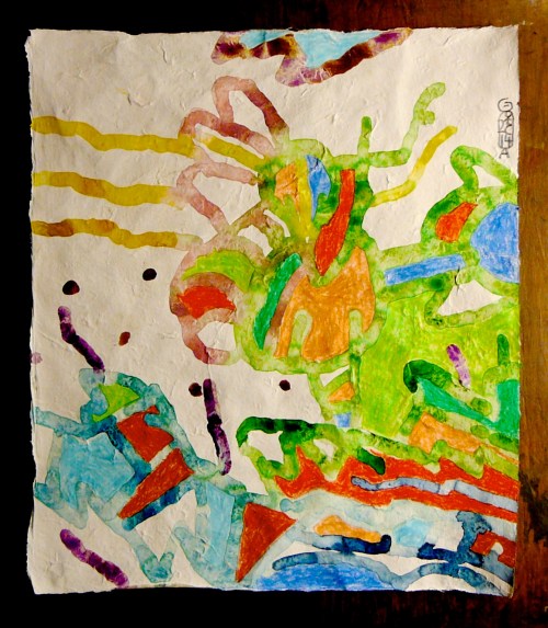 Someone is riding the playful waves